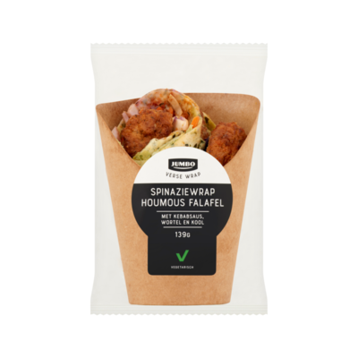 Huismerk Verse Wrap Spinaziewrap Houmous Falafel